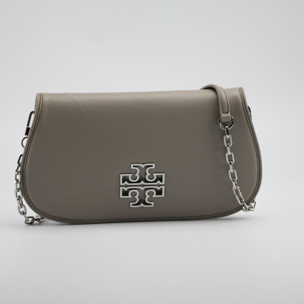 Tory Burch Britten Clutch Crossbody in Grey
